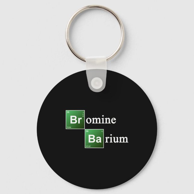 Bromine And Barium Periodic Table Chemistry Elemen Keychain (Front)