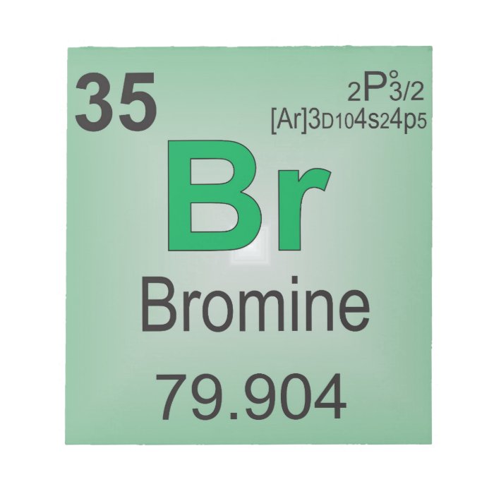 Bromine Individual Element of the Periodic Table Notepads