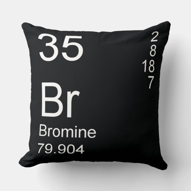 Bromine Throw Pillow (Front)