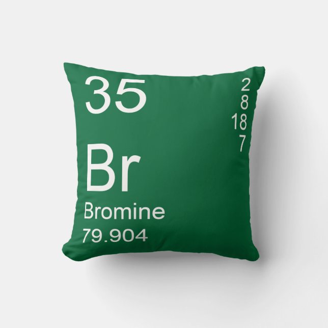 Bromine Throw Pillow (Front)
