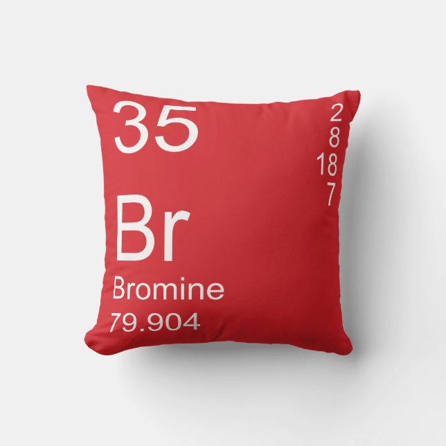 Bromine Throw Pillow (Front)