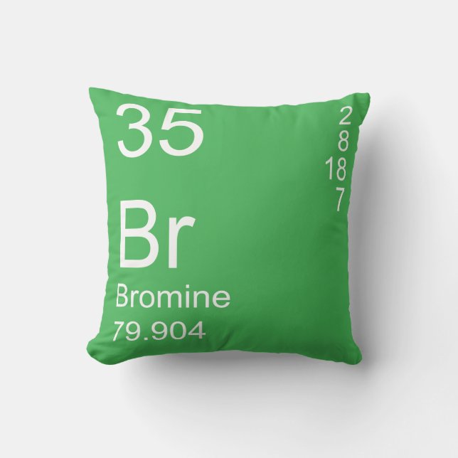 Bromine Throw Pillow (Front)