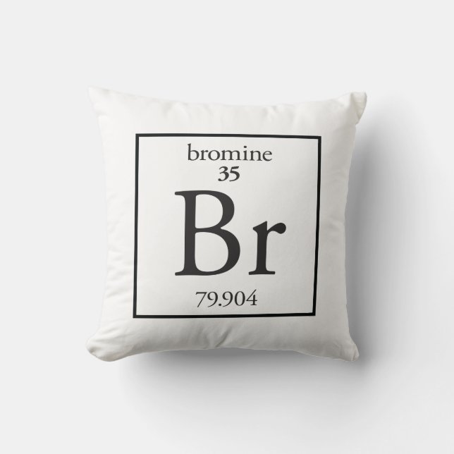Bromine Throw Pillow (Front)