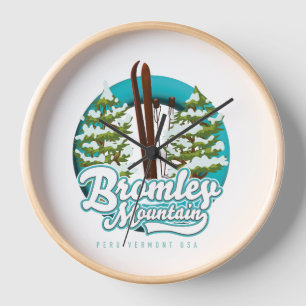 Bromley Mountain Peru Vermont US Ski logo Clock