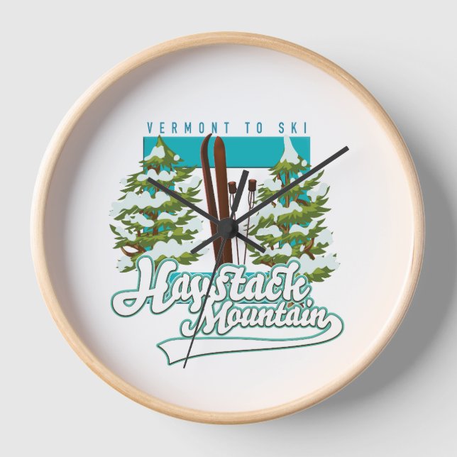 Bromley Mountain Peru Vermont US Ski logo Clock (Front)