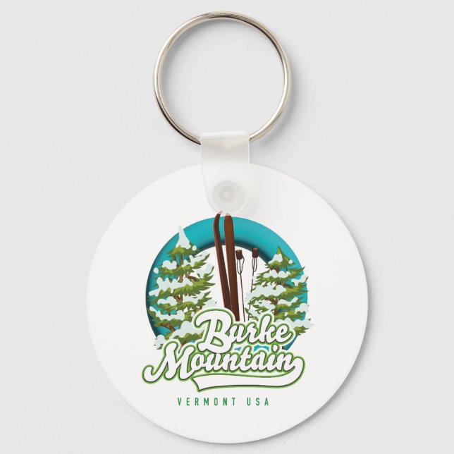 Bromley Mountain Peru Vermont US Ski logo Clock Keychain (Front)