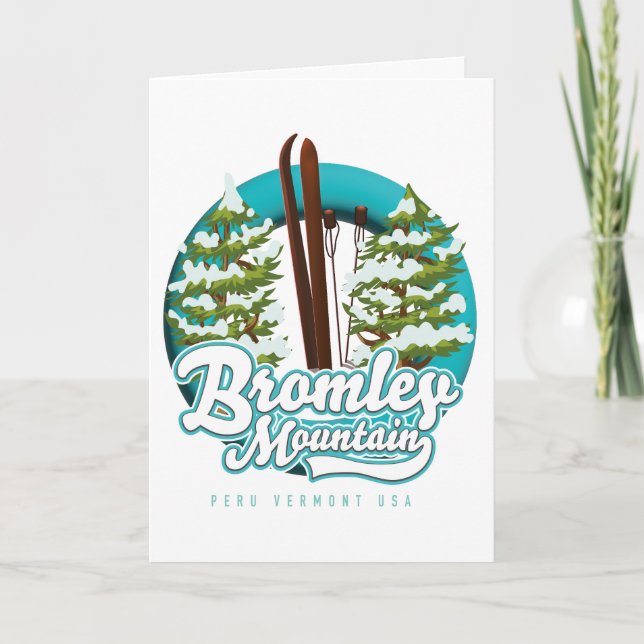 Bromley Mountain Peru Vermont US Ski logo Holiday Card (Front)
