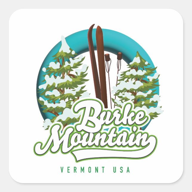 Bromley Mountain Peru Vermont US Ski logo Square S Square Sticker (Front)
