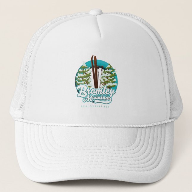 Bromley Mountain Peru Vermont US Ski logo Trucker Hat (Front)