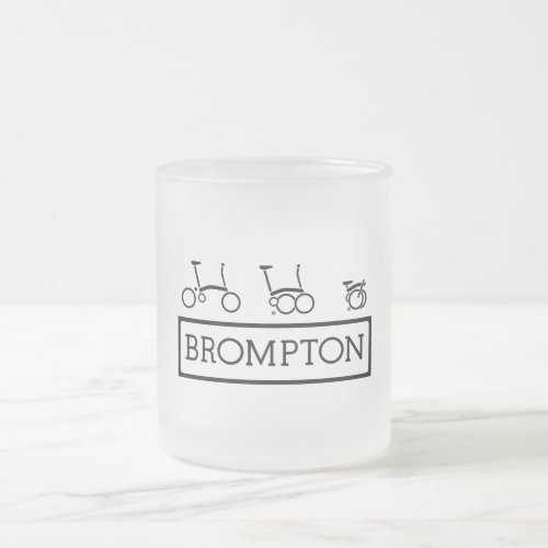 Brompton Bike Frosted 10 oz Frosted Glass Mug