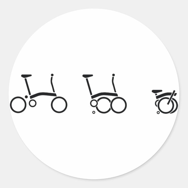 Brompton Folding Bike Bicycle Classic Round Sticker (Front)