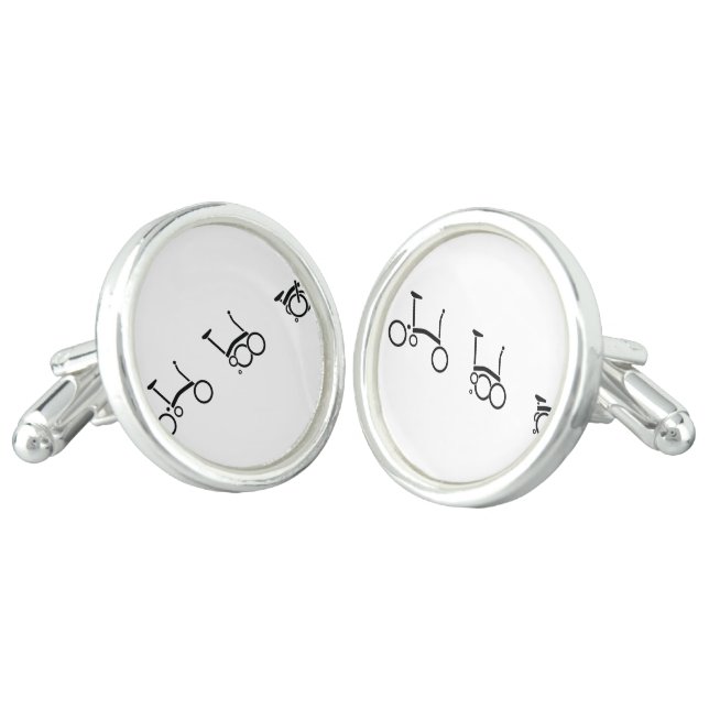 Brompton Folding Bike Bicycle Cufflinks (Angled)