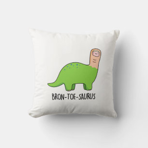Bron-toe-saurus Funny Dinosaur Pun Throw Pillow