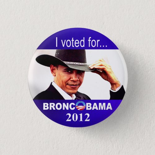 Bronc Obama Button