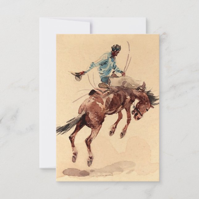 Bronc Rider 2 by Edward Borein Thank You Card (Front)