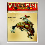 &quot;bronc Rider&quot; Cowboy Western Rodeo Poster at Zazzle
