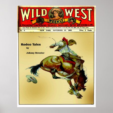 "bronc Rider" Cowboy Western Rodeo Poster