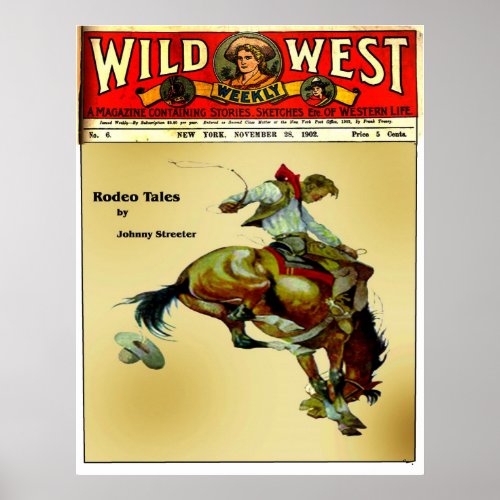 Bronc Rider Cowboy Western Rodeo Poster