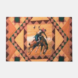 Bronc Rider Western Cowboy 24" x 36" Bath Mat