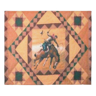 Bronc Rider Western Cowboy King Duvet Cover