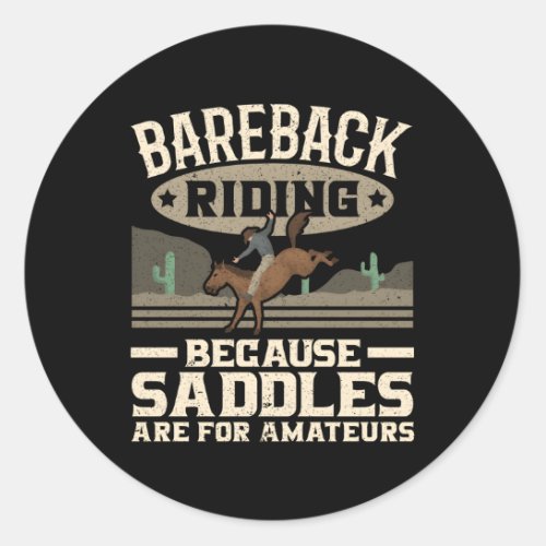 Bronc Riding Cow Cow Western Rodeo Bull Riding Classic Round Sticker