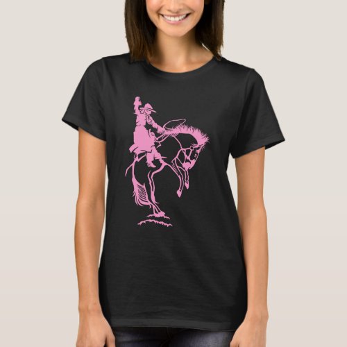 Bronc Riding Cowgirl T_Shirt