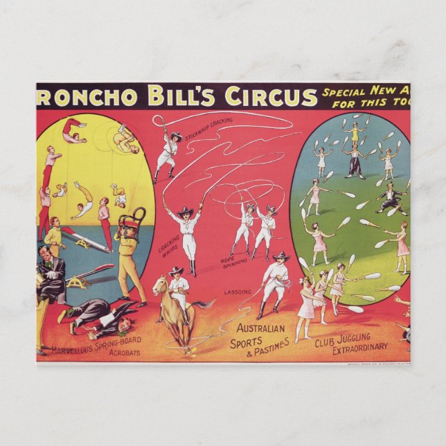 Broncho Bill's Circus, Birmingham c.1890-1910 Postcard (Front)