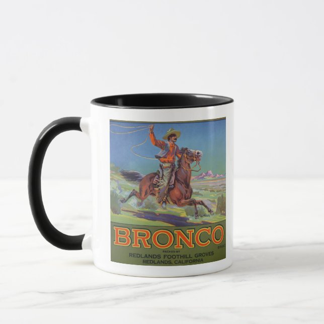'Bronco Oranges', c.1900 (colour litho) Mug (Left)