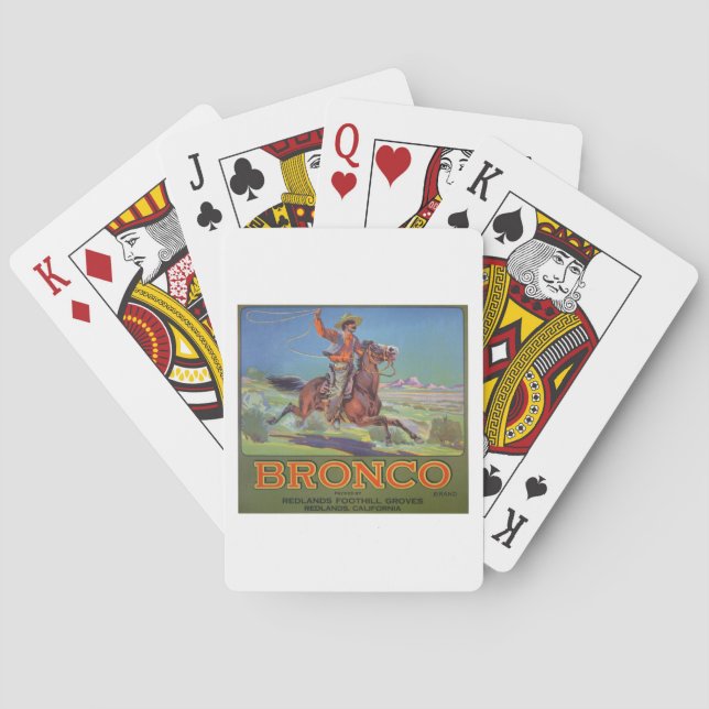 'Bronco Oranges', c.1900 (colour litho) Poker Cards (Back)