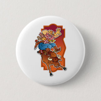 Bronco Pig Pinback Button