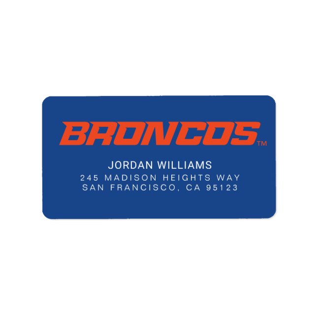 Broncos Label (Front)