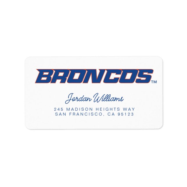 Broncos Label (Front)