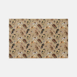 Broncs and Cowboys Rug