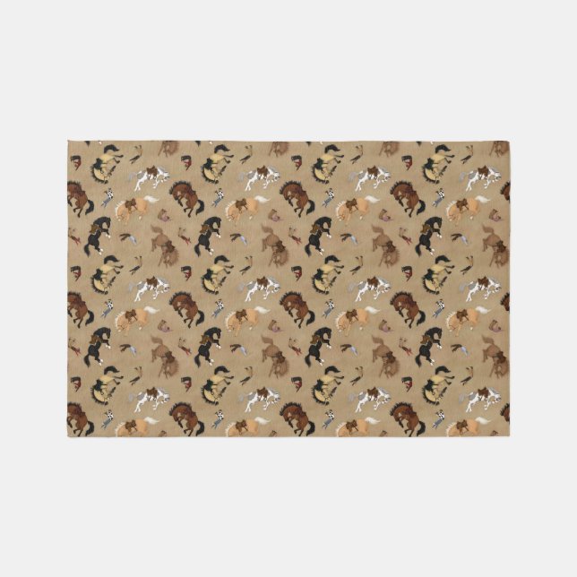 Broncs and Cowboys Rug (Front)