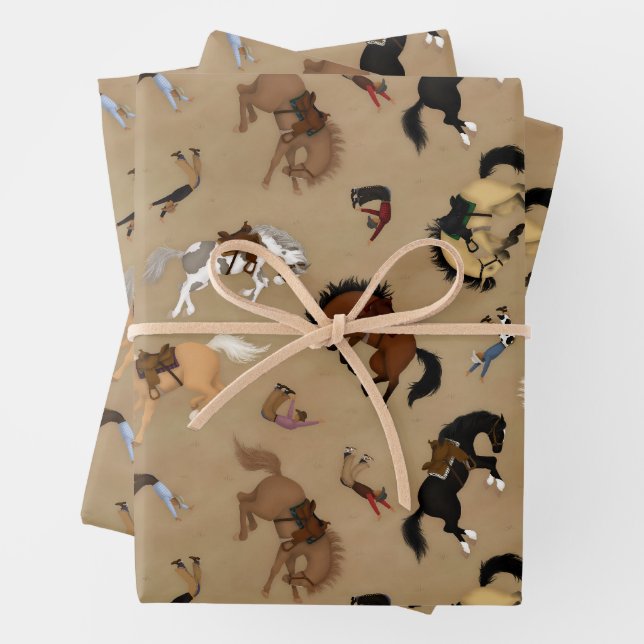 Broncs and Cowboys Wrapping Paper Sheets (In situ)
