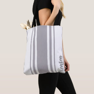 Bronson Minimalist Stripes Monogram Tote Bag