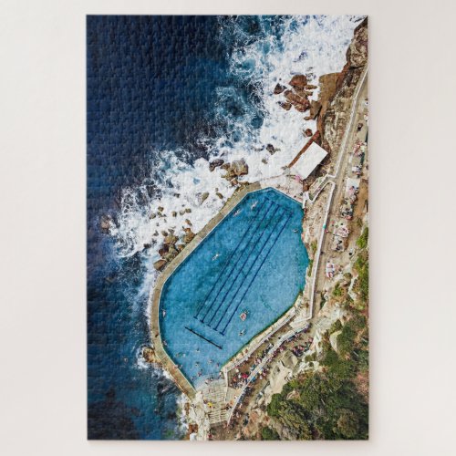 Bronte Baths Ocean Pool Sydney Aerial Seascapes Jigsaw Puzzle