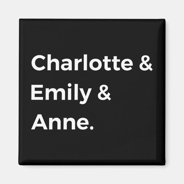 Brontë Sisters I - Charlotte & Emily & Anne Magnet (Front)
