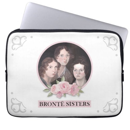 Bronte Sisters Portrait with Pink Roses Laptop Sleeve