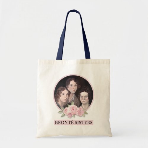 Bronte Sisters Portrait with Pink Roses Tote Bag