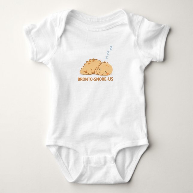 Bronto snore us Cute Dino Pun – Funny Kawaii Dinos Baby Bodysuit (Front)