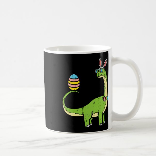 Brontosaurus Bunny Ears Egg Easter Day Dinosaur Di Coffee Mug (Right)