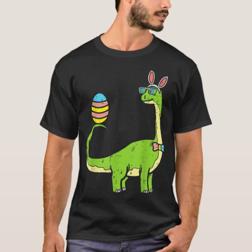 Brontosaurus Bunny Ears Egg Easter Day Dinosaur Di T_Shirt