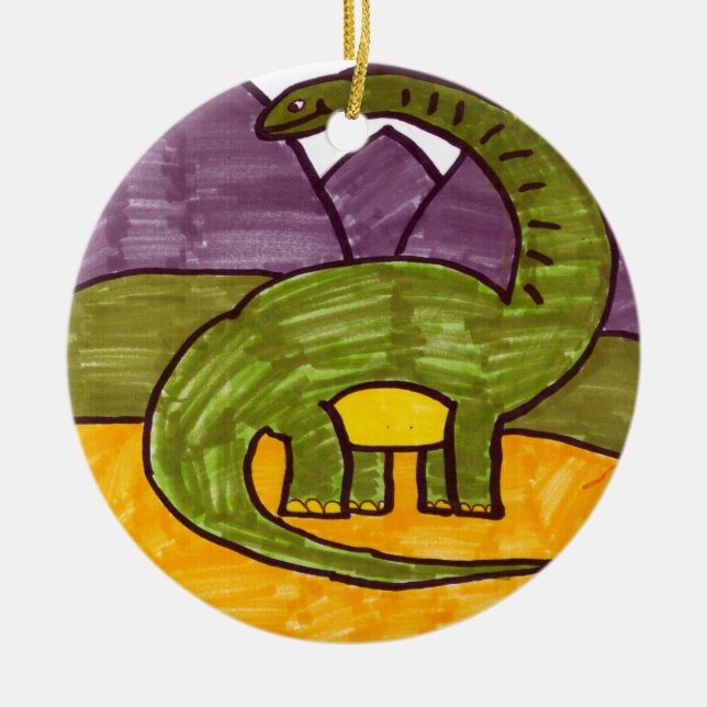 Brontosaurus Ceramic Ornament (Front)