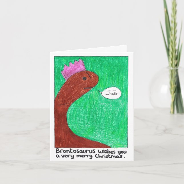 Brontosaurus Christmas Card (Front)