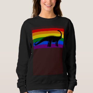 Brontosaurus Dinosaur  Gay Pride Flag Aesthetic Sweatshirt