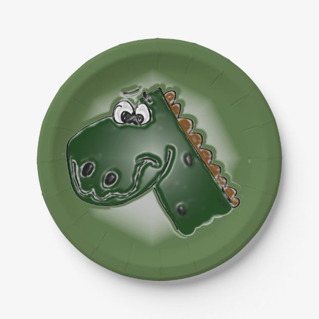 Brontosaurus Dinosaur Paper Plates (Front)
