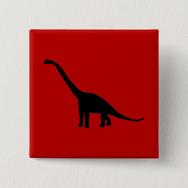 Brontosaurus Dinosaur Shadow Prehistoric Animals Button (Front)