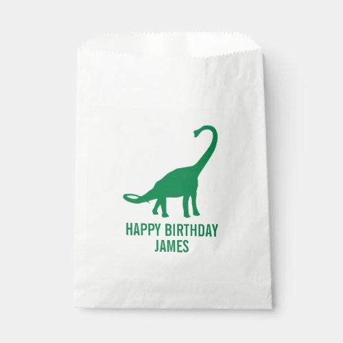 Brontosaurus Dinosaur Silhouette Birthday Goodie Favor Bag