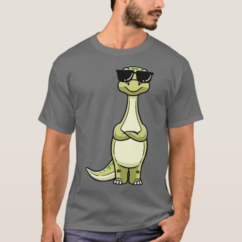 Brontosaurus Dinosaur With Sunglasses Emoticon  T_Shirt